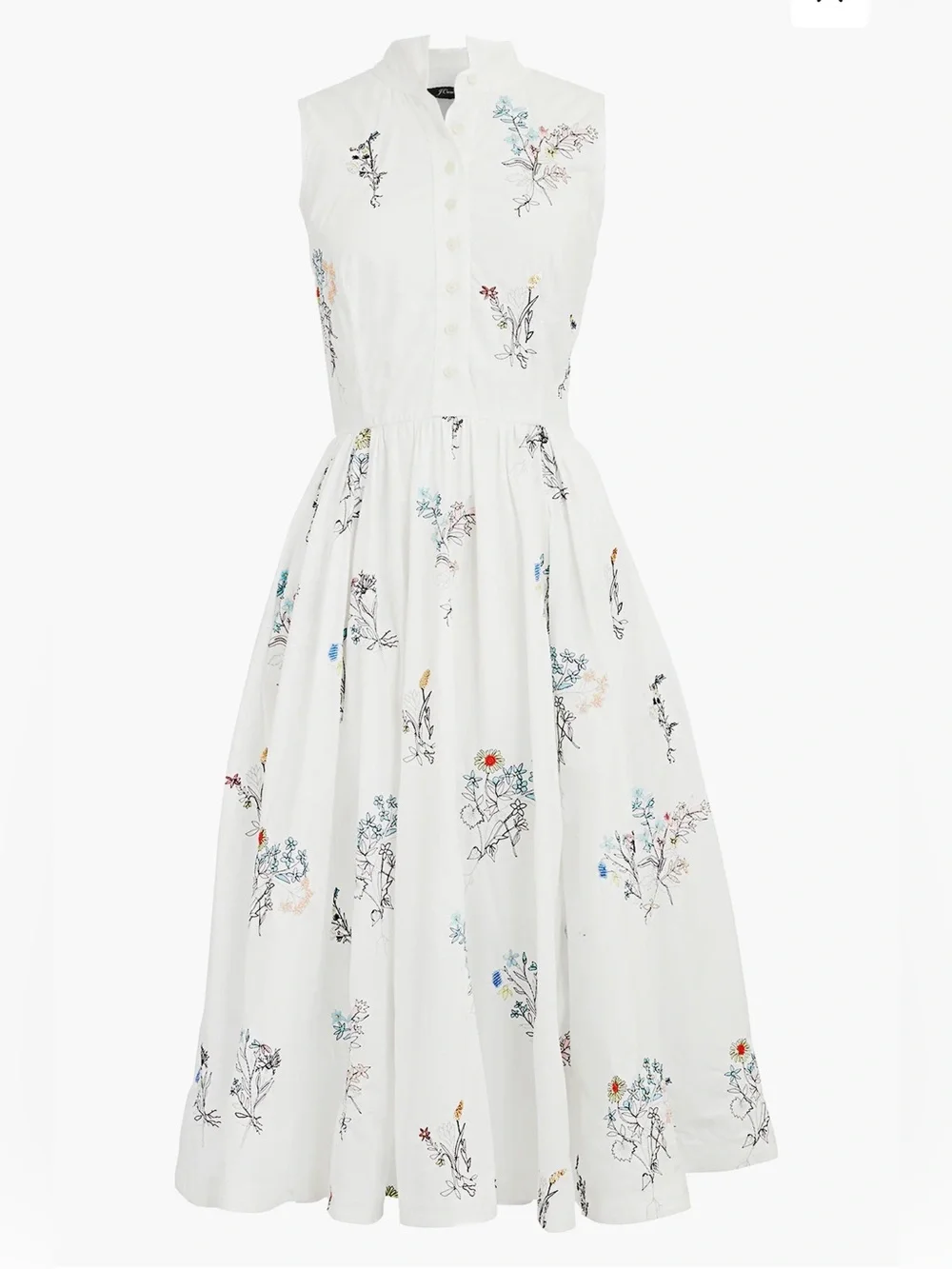 JCREW Maison Embellished Embroidered Cotton-poplin Midi Dress In White